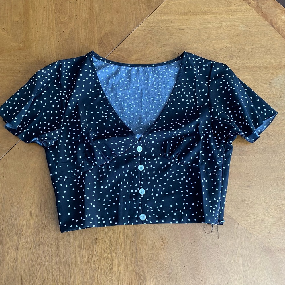 Vintage Style Polka Dot Shirt S - Picture 4 of 8